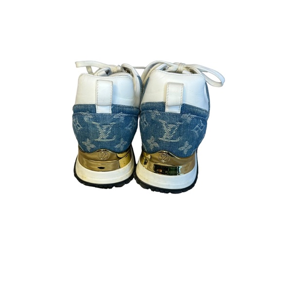 LOUIS VUITTON BLUE DENIM RUNAWAY SNEAKERS - Picture 6 of 8
